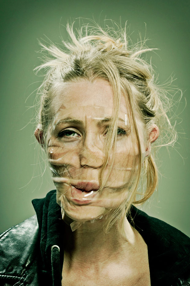 Hilarious Portraits Use Scotch Tape to Distort Faces - Feature Shoot
