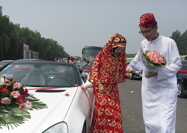 Ding Lan and Ding Wen the day of their wedding in Changzhi, August 3rd 2014.