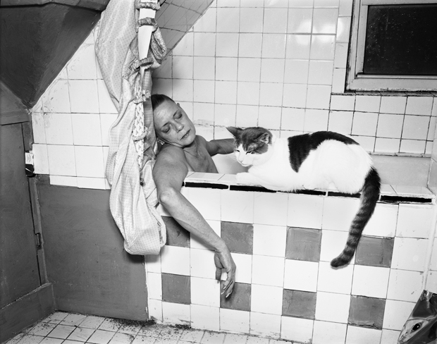 Amy and cat bathtub