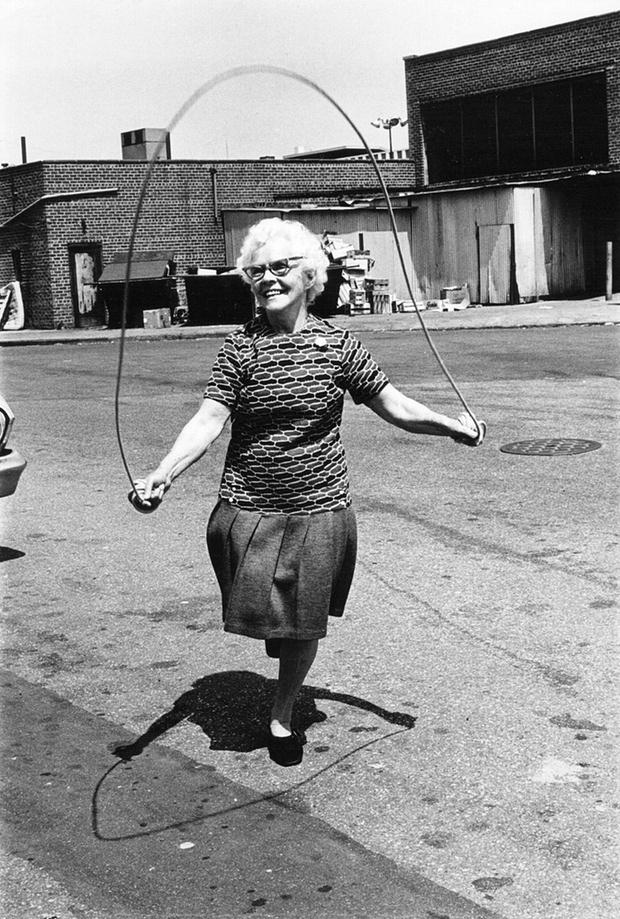 Isabel Croft jumping rope, Brooklyn, 1972