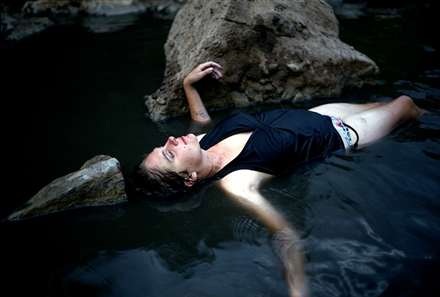Suzy in hot springs, Salt Lake City, 2012
