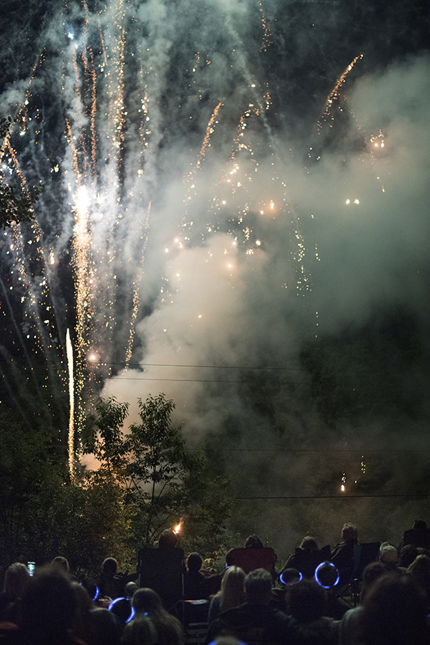 Crowds watch fireworks on the Fourth of July
